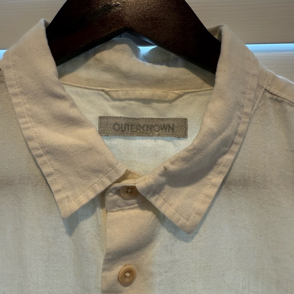 Outerknown Cream Button Down Shirt - image 3
